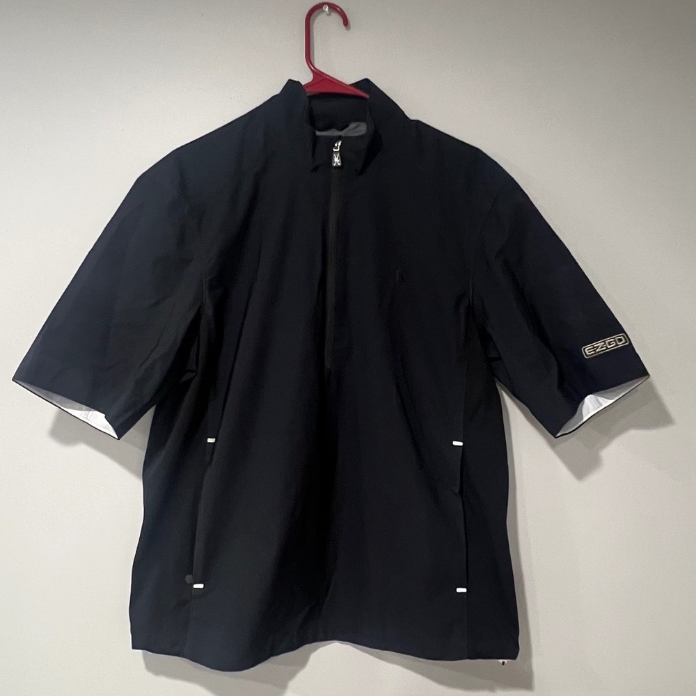 Polo Golf Ralph Lauren Mens Black E-Z-GO Short Sleeve Half Zip Windbreaker Small